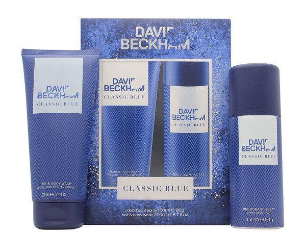 David Beckham Classic Blue Gift Set 150ml Body Spray 200ml Shower Gel
