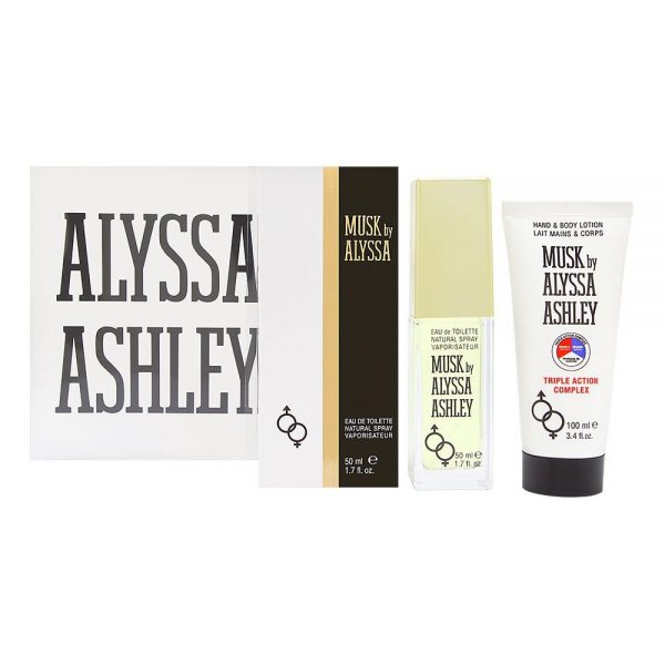 Alyssa Ashley Musk Gift Set 100ml EDT 100ml Perfumed Deodorant Spray