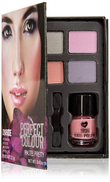 Jigsaw Perfect Colour Pastel Pretty Gift Set Eyeshadow Lip Gloss Nail Polish Applicators