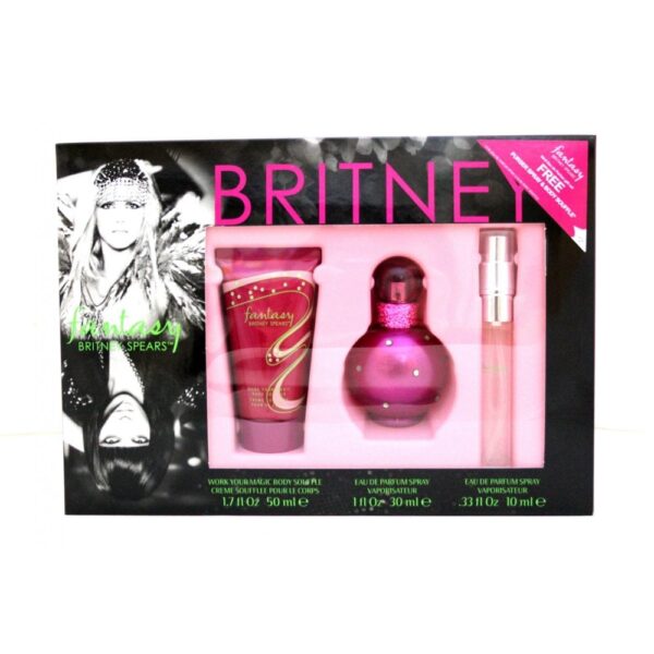 Britney Spears Fantasy Gift Set 30ml EDP Spray 50ml Body Souffle 10ml EDP Spray 1