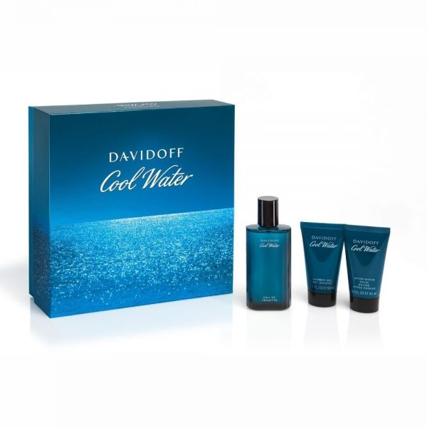 Davidoff Cool Water Gift Set 75ml EDT 50ml Shower Gel 50ml After Shave Balm