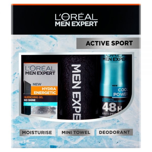 L’Oreal Men Expert Active Sport Cool Down Kit Gift Set 50ml Hydra Energetic Quenching Gel 150ml Cool Power 48hr Anti Perspirant