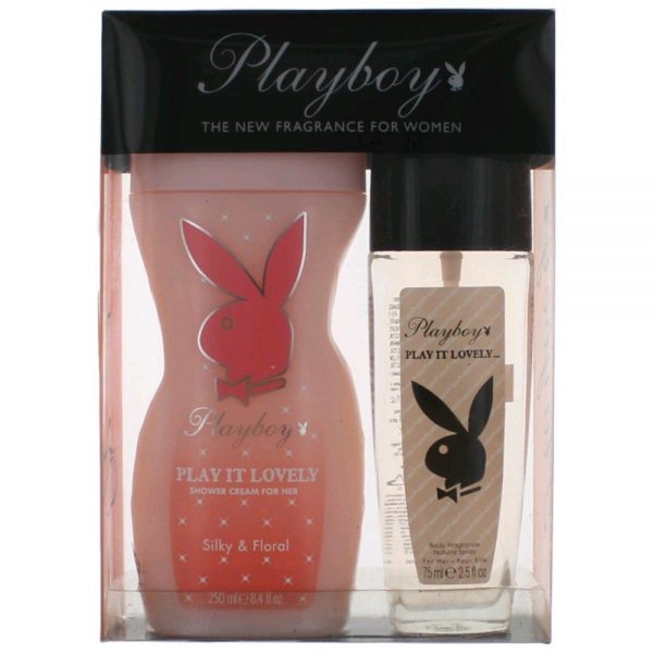 Playboy Play It Lovely Gift Set 75ml Body Fragrance 250ml Shower Cream