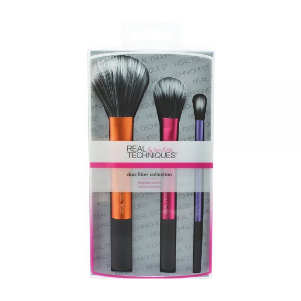 Real Techniques Duo Fiber Collection Gift Set 3 x Brushes
