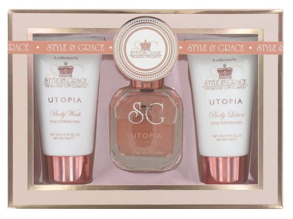 Style Grace Utopia Fragrance Gift Set 50ml EDP 70ml Body Wash 70ml Body Lotion 1