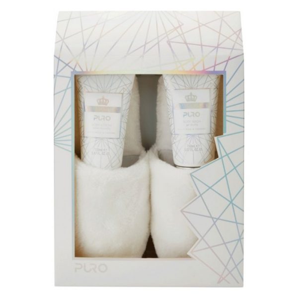 Style Grace Puro Slipper Bag Set Gift Set 150ml Body Wash 150ml Body Lotion Slippers
