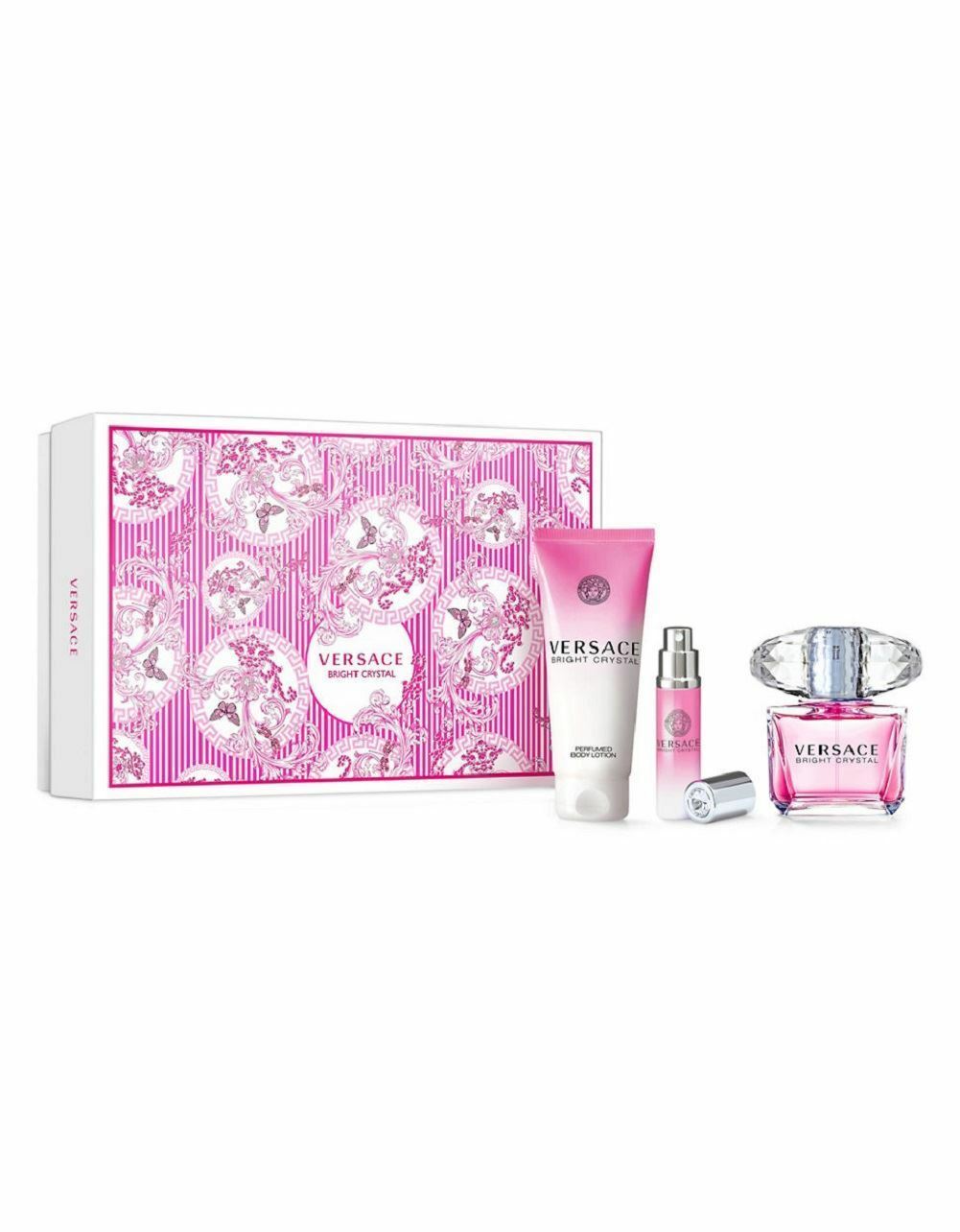 Versace Bright Crystal Gift Set 90ml EDT + 100ml Body Lotion + 10ml EDT