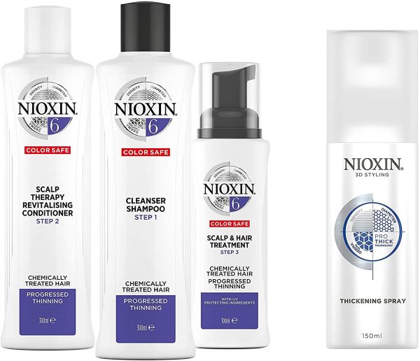 Nioxin Hair System Kit 6 Gift Set 300ml Cleanser 300ml Revitaliser 100ml Scalp Treatment