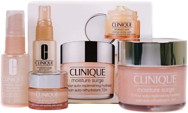 Clinique All About Moisture Gift Set 75ml Moisture Surge Gel cream 30ml Moisture Surge Face Spray 15ml All About Eyes Serum