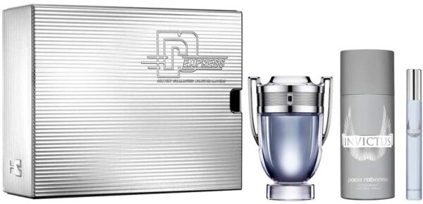 Paco Rabanne Invictus Gift Set 100ml EDT 150ml Deodorant Spray 10ml EDT