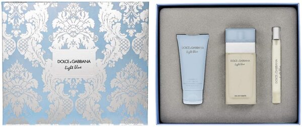 Dolce Gabbana Light Blue Gift Set 100ml EDT 50ml Body Cream 10ml EDT