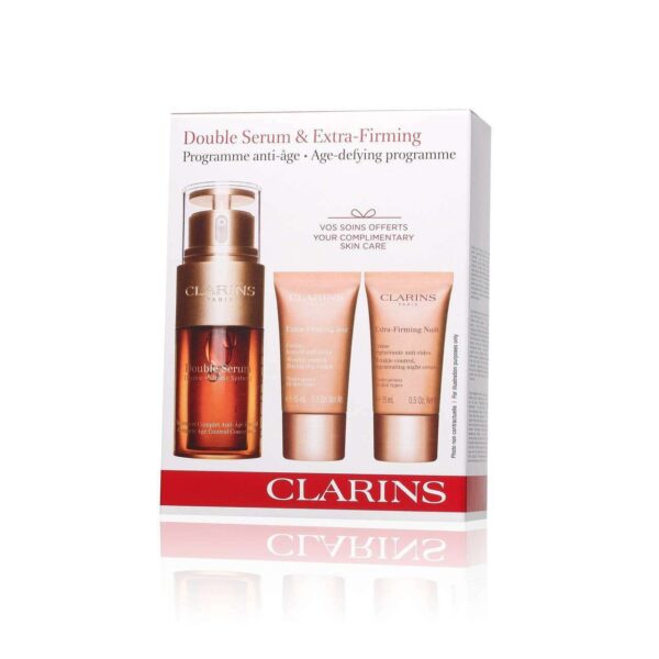 Clarins Skincare Gift Set 50ml Double Serum 15ml Extra Firming Day Cream 15ml Extra Firming Night Cream